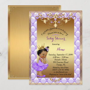 Invitation Petite princesse ethnique, Baby shower Invitation,