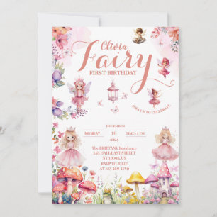 Invitation petite princesse fée premier conte de fée annivers