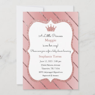 Invitation Petite Princesse, Invitation Rose Gold