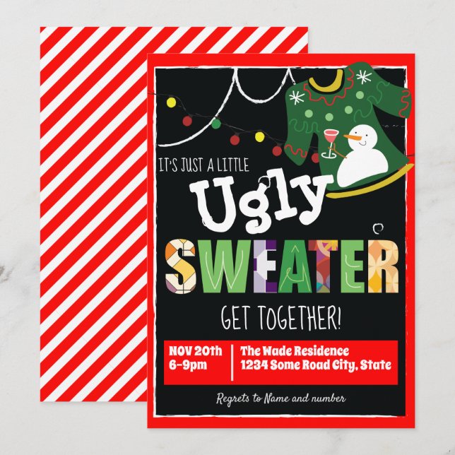 Invitation Petite réunion des vilains pulls (Devant / Derrière)
