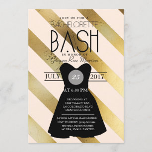 Invitation Petite robe noire Bachelorette Bash   Partie