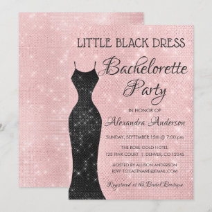 Invitation Petite robe noire Blush Pink BachelorParty
