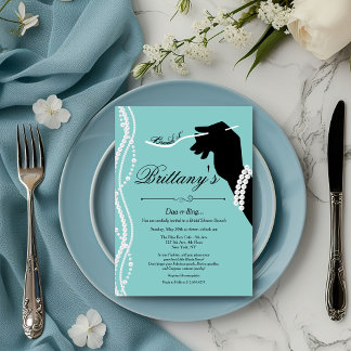Invitation Petite Robe Noire Glamour Mariage