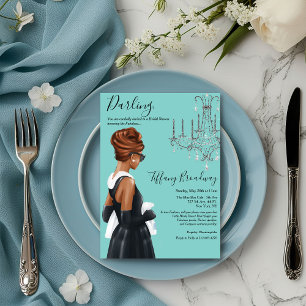 Invitation Petite Robe Noire Glamour Mariage