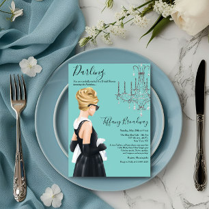 Invitation Petite Robe Noire Glamour Mariage