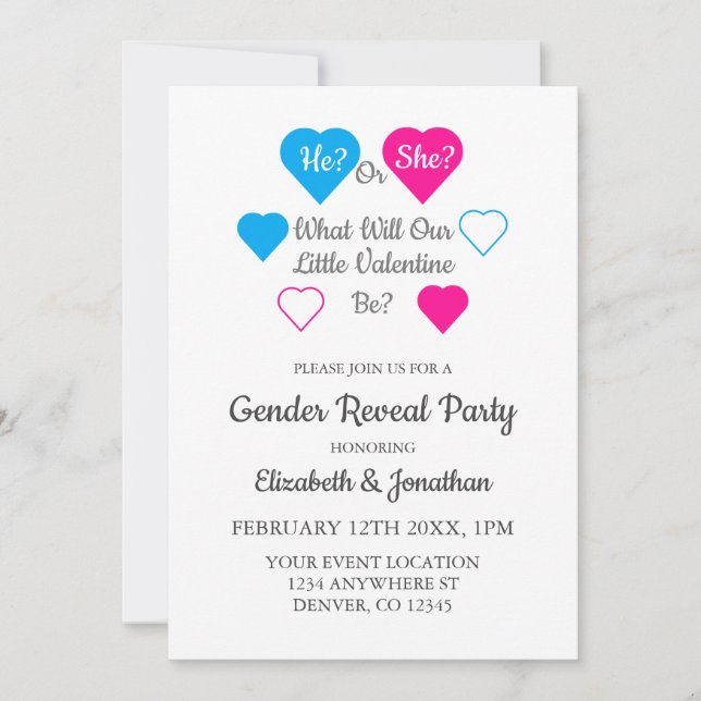 Invitation Petite Saint Valentin Saint Valentin Révélation de (Devant)