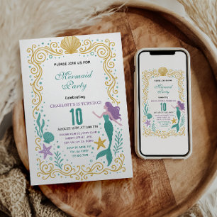 Invitation Petite Sirène d'Or 10e Anniversaire Sous les mers