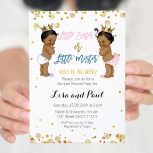 Invitation Petite soeur et petite soeur Révélation de genre