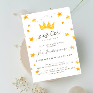 Invitation Petite Soeur Sur Le Chemin Boho Stars Baby shower