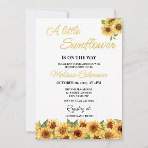Invitation Petite Tournesol Sur Le Chemin Baby shower