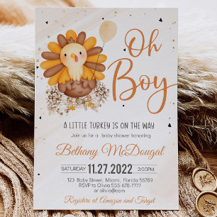 Invitation Petite Turquie En Route ! Baby shower de Thanksgiv