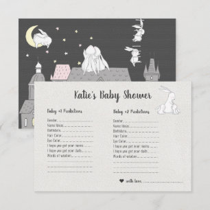 Invitation Petites Bunnies   Jeu de devis de Baby shower jume