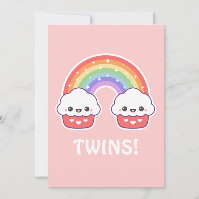 Invitation Petites douches pour bébés pour jumeaux (Devant)