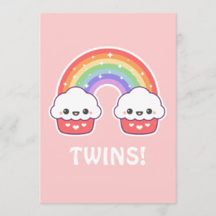 Invitation Petites douches pour bébés pour jumeaux
