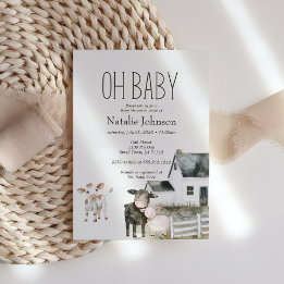 Invitation Petites fermes de pépinière Animaux Baby shower In