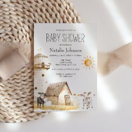 Invitation Petites fermes de pépinière Animaux Baby shower In