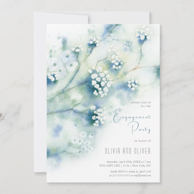 Invitation Petites Fleurs blanches (Devant)
