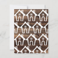 Petites maisons blanches sur du bois marron - Cart