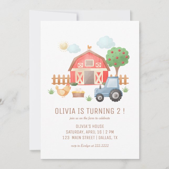 Invitation Petits animaux de ferme fête d'anniversaire (Devant)