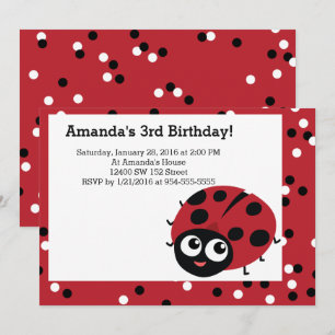 Invitation Petits animaux ROUGE LADYBUG