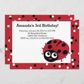Invitation Petits animaux ROUGE LADYBUG