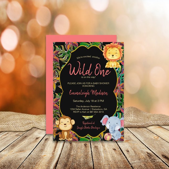 Invitation Petits animaux sauvages d'une jungle (Créateur téléchargé)