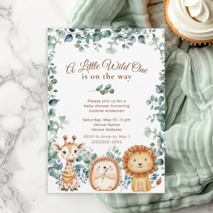 Invitation Petits animaux sauvages un garçon fille Baby showe