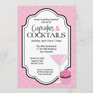 Invitation Petits gâteaux et cocktails de Fête de la mariée