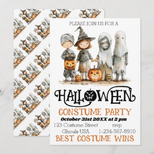Invitation Petits monstres s'unissent - Un Halloween fantasti