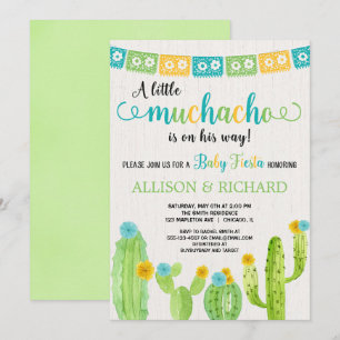 Invitation Petits muchacho couples baby shower de fête