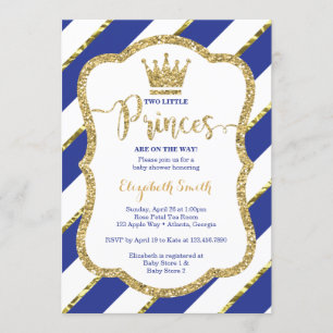 Invitation Petits princes jumeaux Shower Invite, parties