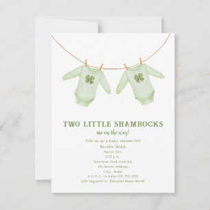 Invitation Petits Trèfles Jumeaux Fête de la Saint-Patrick po