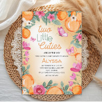 Petits trésors orange rose floral papillons jumeau