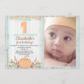 Invitation Peu d'anniversaire rustique d'automne de