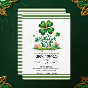 Invitation Peu de chance pour le Baby shower d'or Shamrock ir