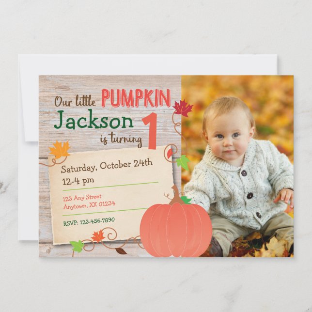 Invitation Peu d'invitation d'anniversaire d'automne de (Devant)