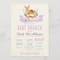 Peu d'invitation de baby shower de lapin