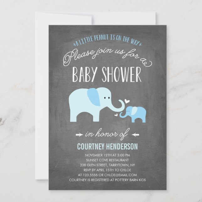 Invitation Peu d'invitation de baby shower de l'arachide | (Devant)