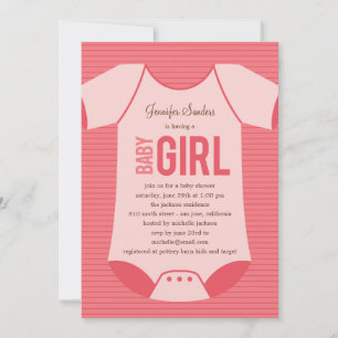 Invitation Peu d'invitation de baby shower - fille