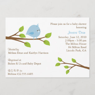 Invitation Peu d'invitation de douche de bébé de birdie