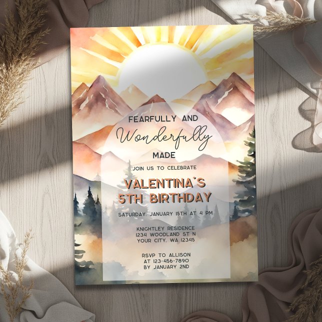 Invitation Peur et merveilleux Psaume Fabriqué 139 Anniversai (Créateur téléchargé)