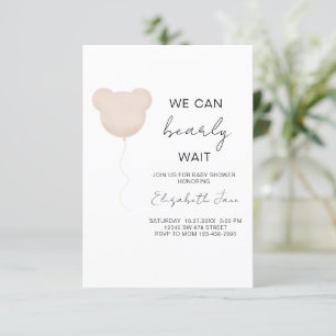 Invitation Peuvent attendre Baby shower bébé Teddy Bear Ballo