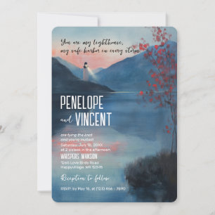 Invitation Phare au bord du lac mariage