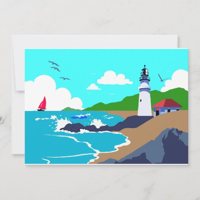 Invitation Phare de Rocky Coast (Devant)