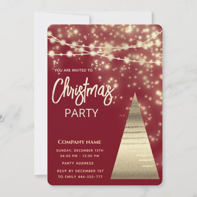 Invitation phare or entreprise Noël fête (Devant)