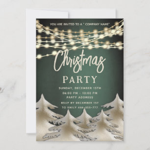 Invitation phare or entreprise Noël fête