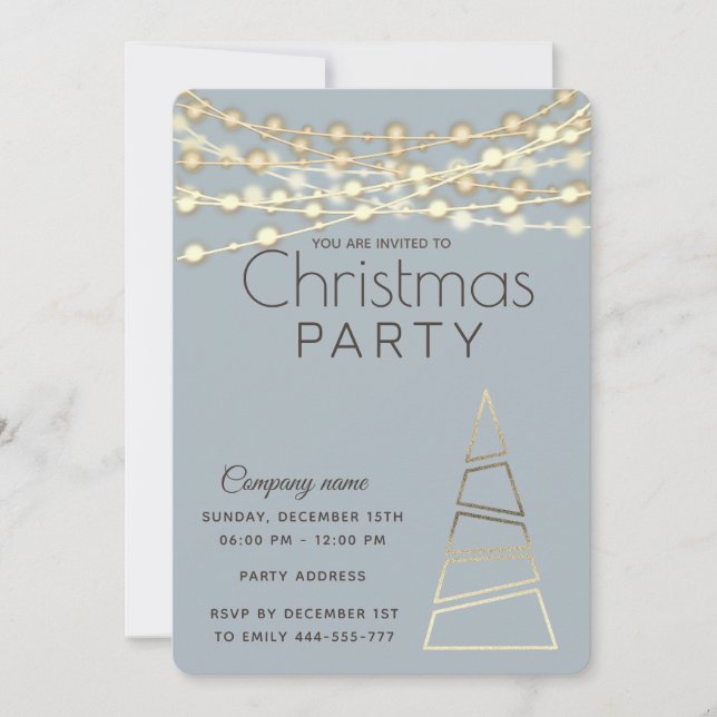Invitation phare or entreprise Noël fête (Devant)