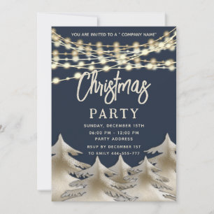 Invitation phare or entreprise Noël fête