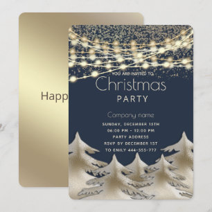 Invitation phare or entreprise Noël fête