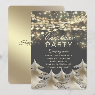 Invitation phare or entreprise Noël fête